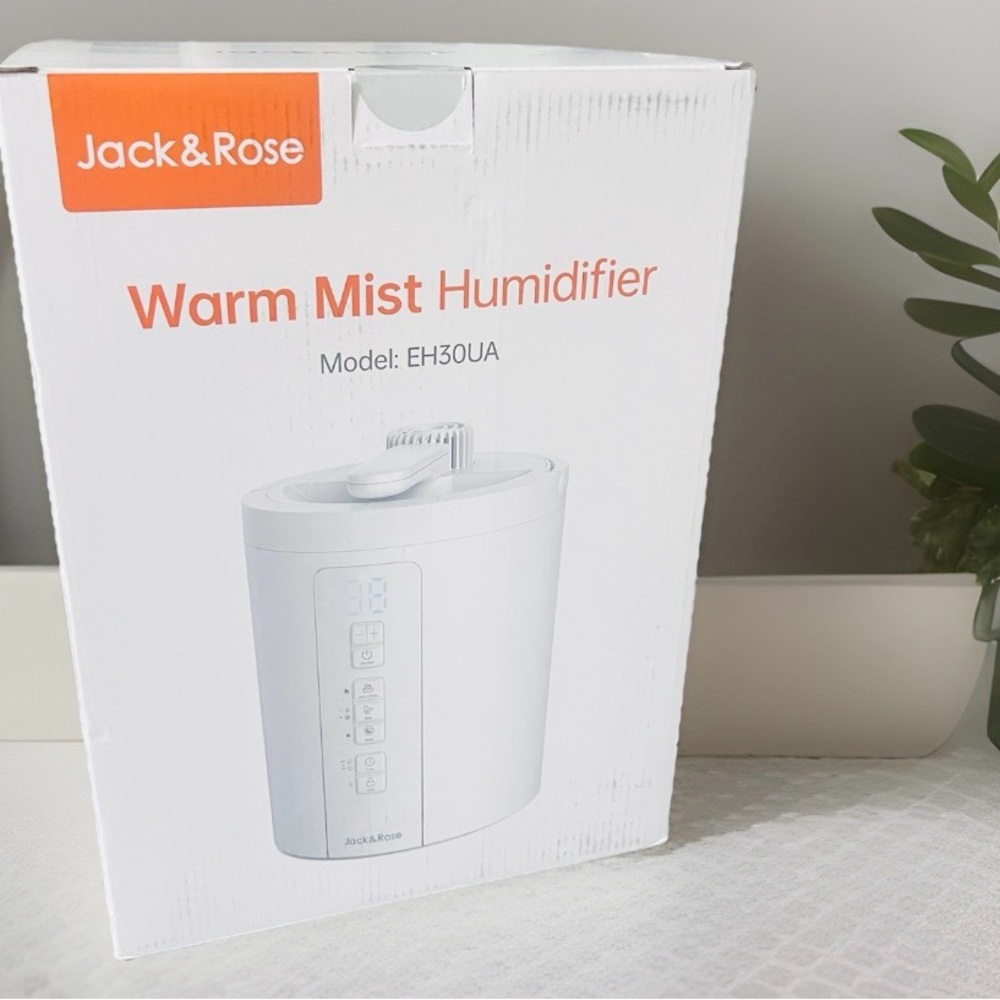 Jack & Rose Warm Mist Humidifier Any Room 3L/100oz Stainless Steel EH30UA